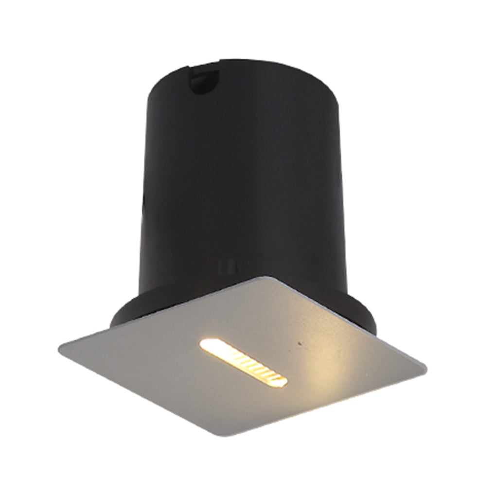 Éclairages d'escalier LED carrés en aluminium, encastrés pour extérieur