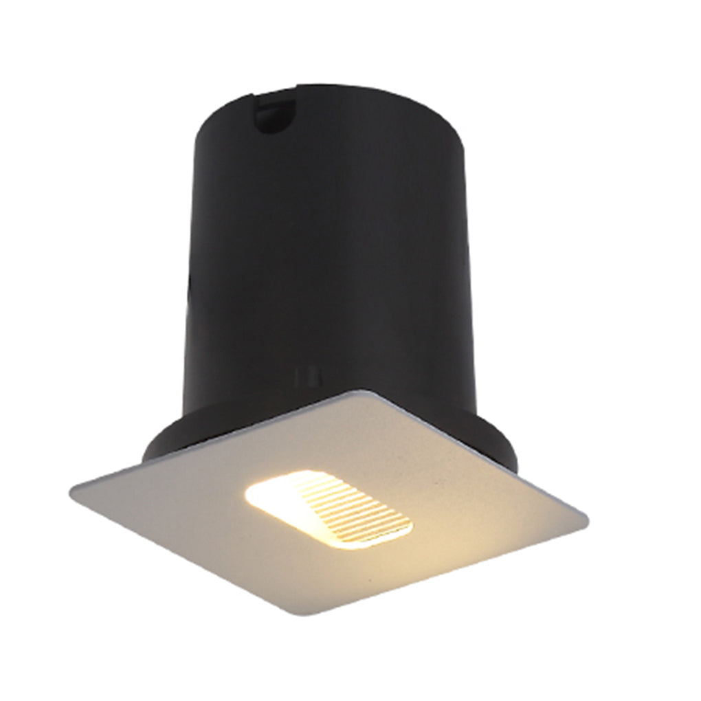 Éclairages d'escalier LED carrés en aluminium, encastrés pour extérieur