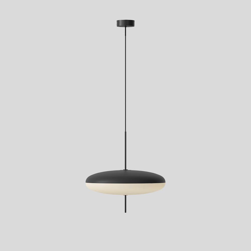 Two joined opalescent discs forming a pendant light