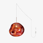 Suspension, abat-jour miroir en PVC lave en fusion, prise secteur, E27
