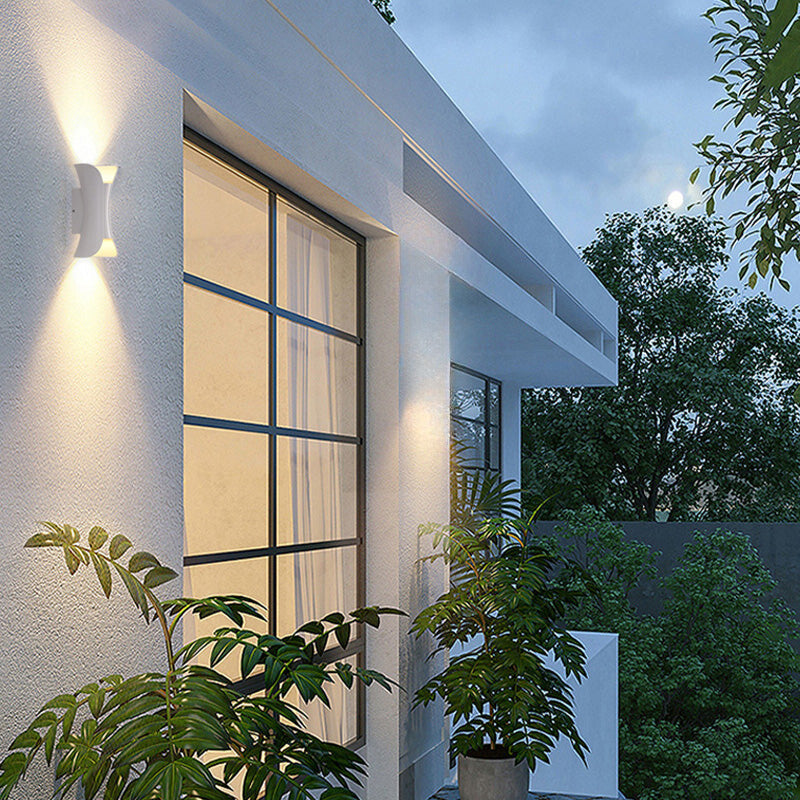 Curved Metal Outdoor Wall-Mounted LED Light Fixture