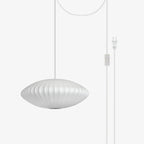 Nelson Bubble Swag Pendant Light single white shade overview