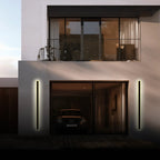 Linear Acrylic Wall Lamp for Outdoor Use, Matte Black and White