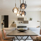 Glass Globe Pendant Light With G9 Base, Amber, Smoke Gray or Clear, 3 Sizes