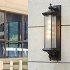 Silas Outdoor Wall Sconce, Coffee-Gold Aluminum, Frosted Glass Shade