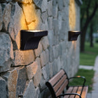 Luz de Parede Exterior em Vidro Industrial, Alumínio Preto Minimalista
