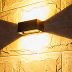 Up And Down Nordic Aluminum Outdoor Wall Light With Glass Shades