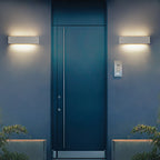 Applique murale extérieure en ciment avec lumière LED chaude, style Arisha