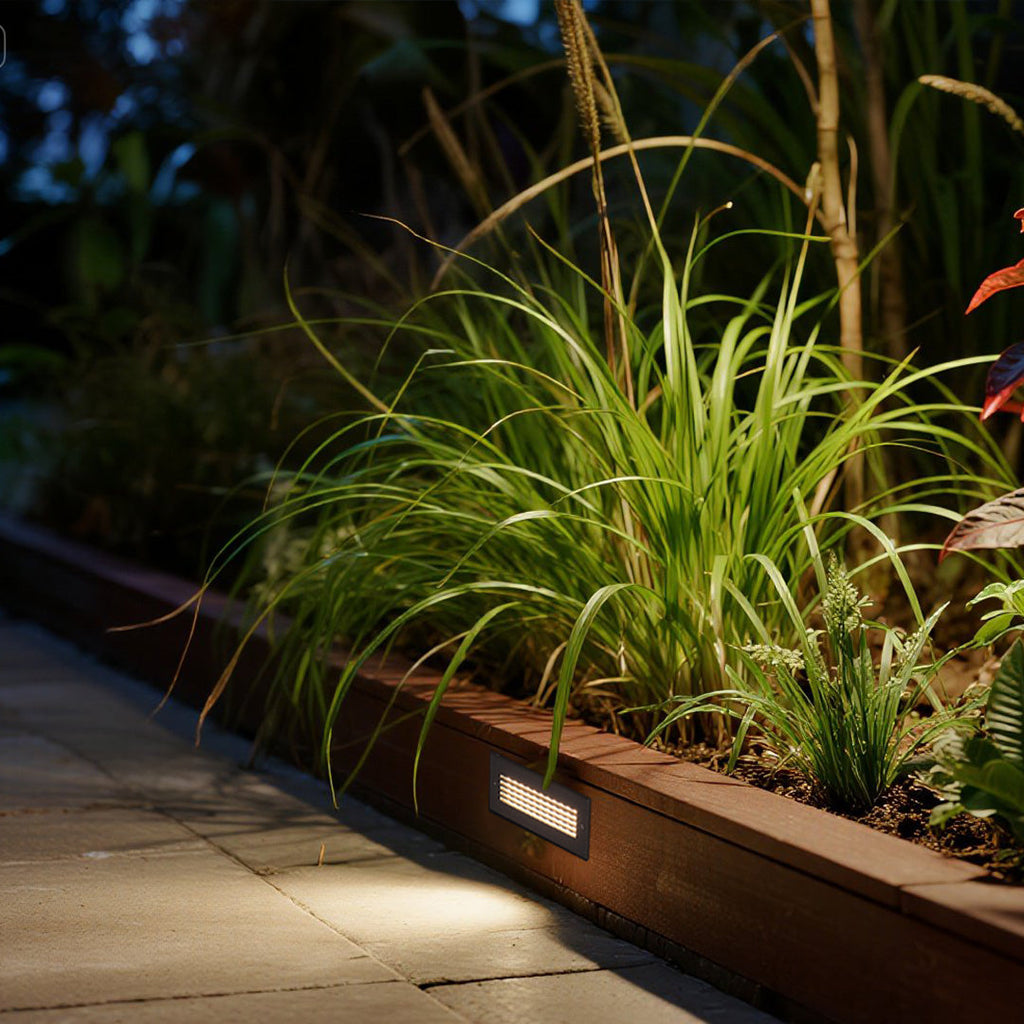 Gray Aluminum Outdoor Step Light, Flush-Mount LED Deck Light