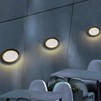Applique murale Greory ronde ou ovale, LED minimaliste pour espaces extérieurs  