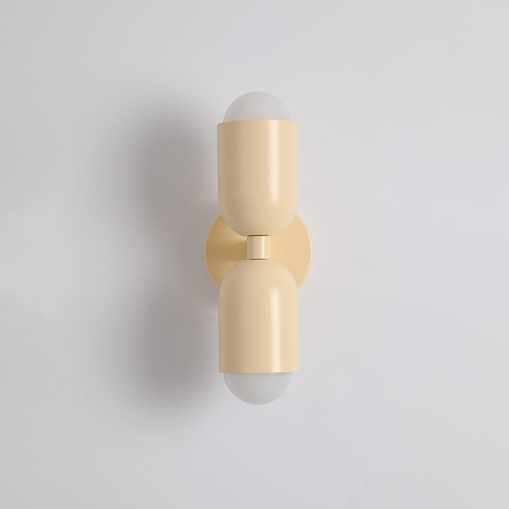 Double-Headed Wall Light, Colorful Painted Metal Shades, E26 LED Included