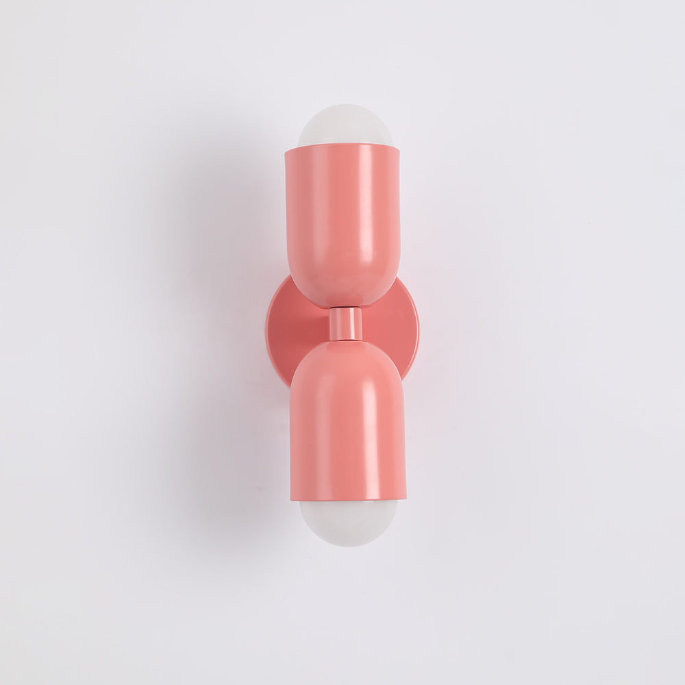 Double-Headed Wall Light, Colorful Painted Metal Shades, E26 LED Included