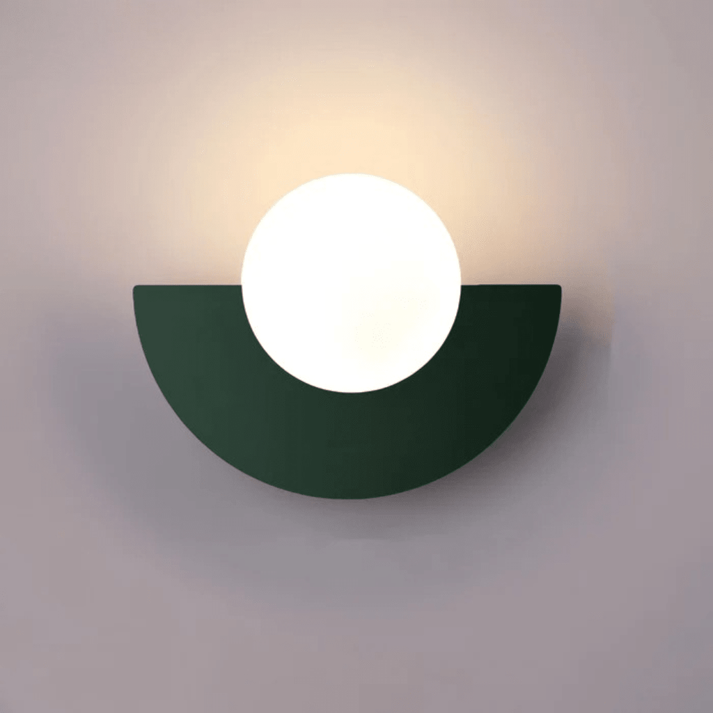 Glass Globe Wall Sconce, LED Wall Light With Iron Base, Modern Minimalist