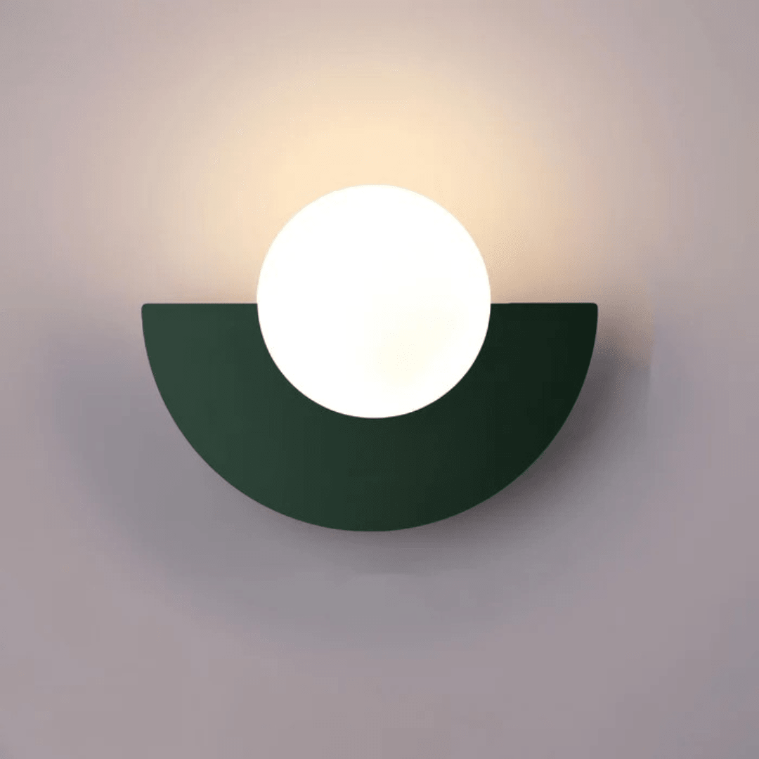 Glass Globe Wall Sconce, LED Wall Light With Iron Base, Modern Minimalist