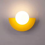 Glass Globe Wall Sconce, LED Wall Light With Iron Base, Modern Minimalist
