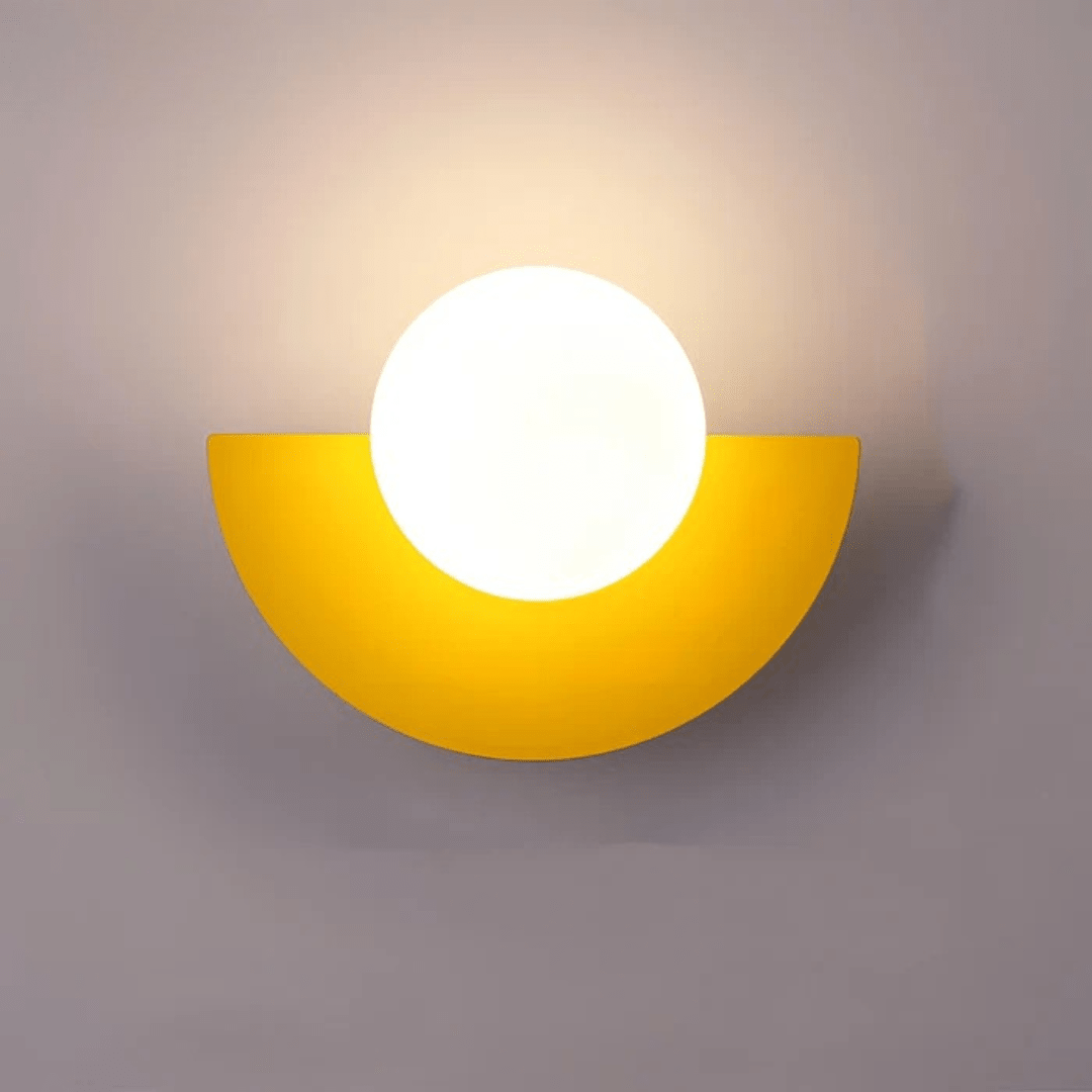 Glass Globe Wall Sconce, LED Wall Light With Iron Base, Modern Minimalist