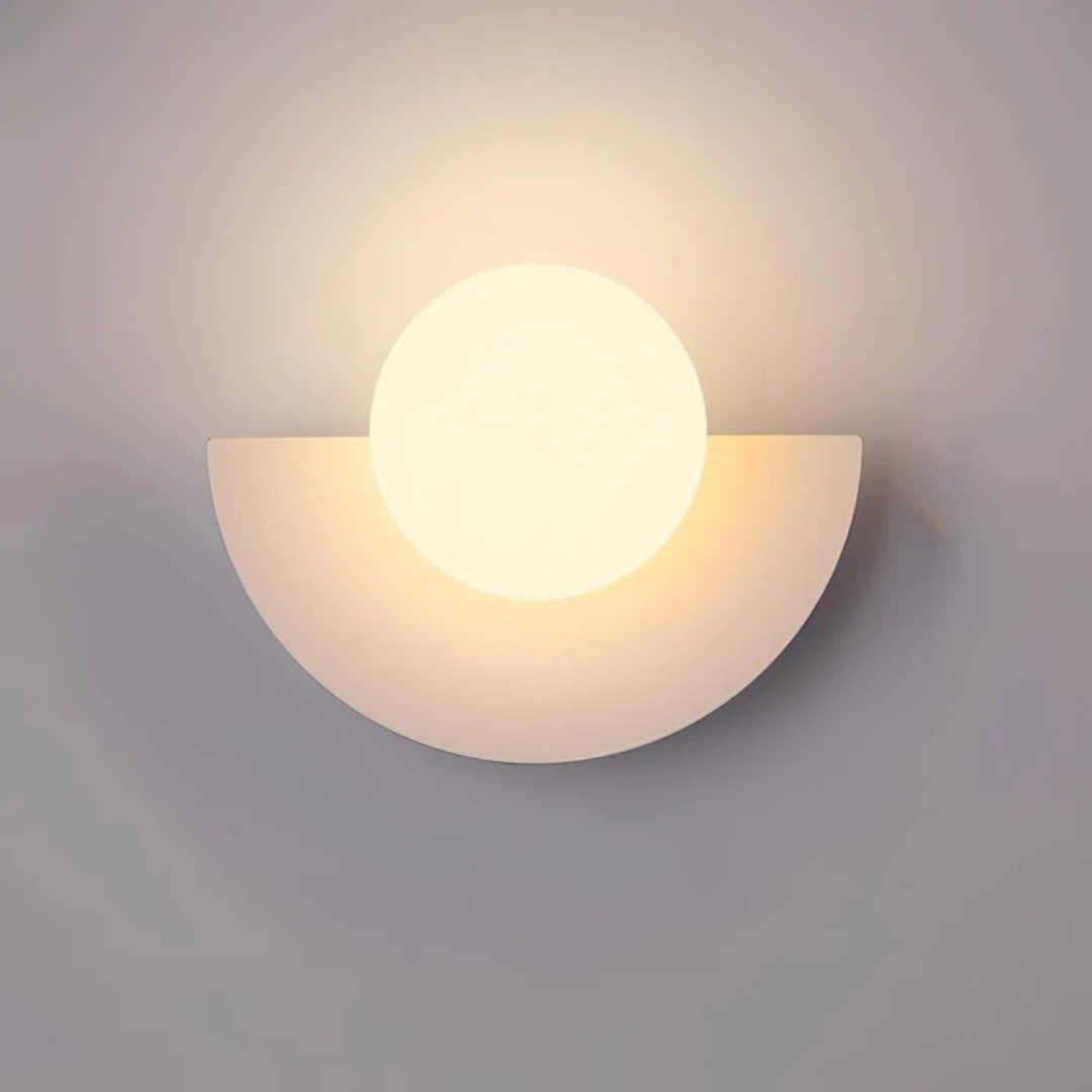 Glass Globe Wall Sconce, LED Wall Light With Iron Base, Modern Minimalist