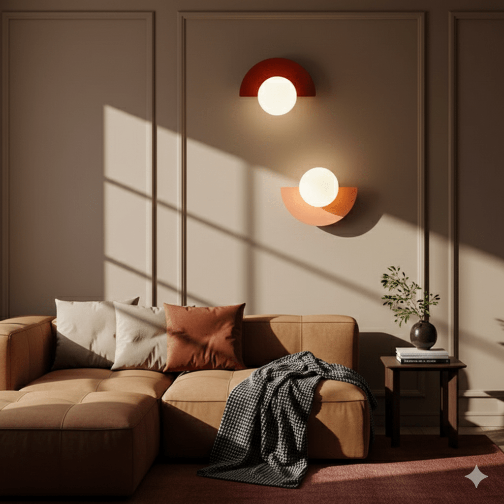 Glass Globe Wall Sconce, LED Wall Light With Iron Base, Modern Minimalist