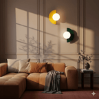 Glass Globe Wall Sconce, LED Wall Light With Iron Base, Modern Minimalist