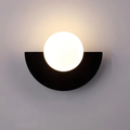 Glass Globe Wall Sconce, LED Wall Light With Iron Base, Modern Minimalist