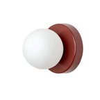 Glaskuppel Væglampe, Nordisk Stil, Metalfod, LED Accentlys