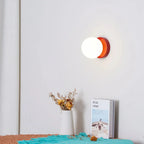 Glaskuppel Væglampe, Nordisk Stil, Metalfod, LED Accentlys