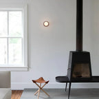 Glaskuppel Væglampe, Nordisk Stil, Metalfod, LED Accentlys