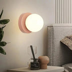 Glaskuppel Væglampe, Nordisk Stil, Metalfod, LED Accentlys