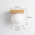 Glaskuppel Væglampe, Nordisk Stil, Metalfod, LED Accentlys