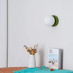 Glaskuppel Væglampe, Nordisk Stil, Metalfod, LED Accentlys