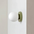 Glaskuppel Væglampe, Nordisk Stil, Metalfod, LED Accentlys