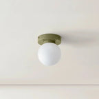 Glaskuppel Væglampe, Nordisk Stil, Metalfod, LED Accentlys