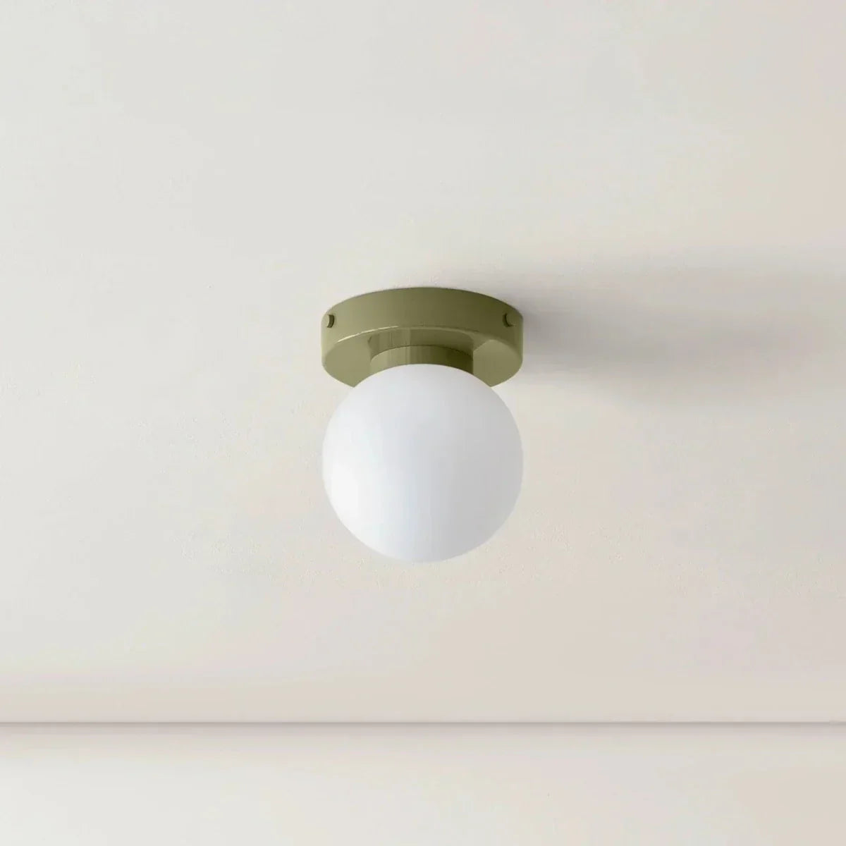 Glaskuppel Væglampe, Nordisk Stil, Metalfod, LED Accentlys