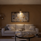 LED Wall Sconce, Wood Grain Texture, Battery-Powered, Black & White