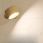 LED Wall Sconce, Wood Grain Texture, Battery-Powered, Black & White
