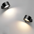LED Wall Sconce, Wood Grain Texture, Battery-Powered, Black & White