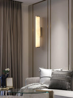 Alabaster Tube Wall Sconce, Hardwired LED Light, Modern Design