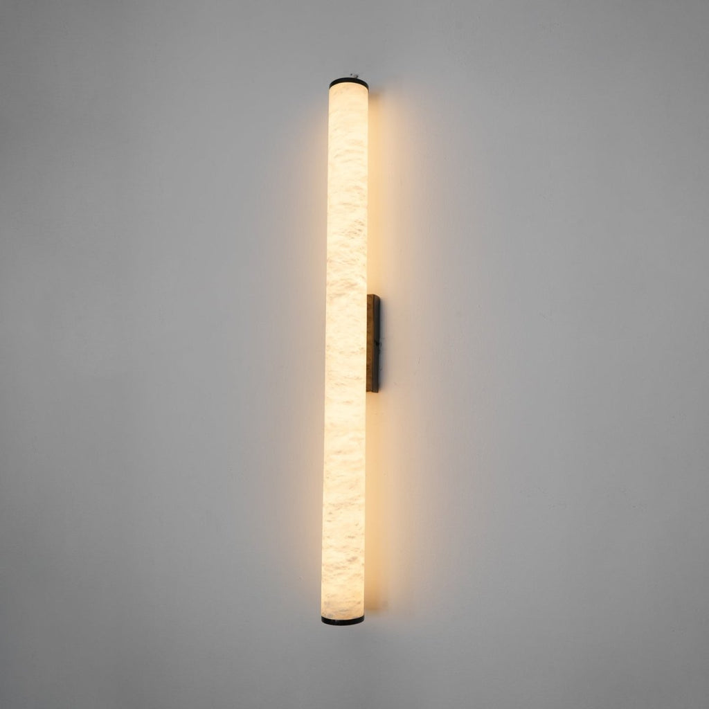 Alabaster Tube Wall Sconce, Hardwired LED Light, Modern Design