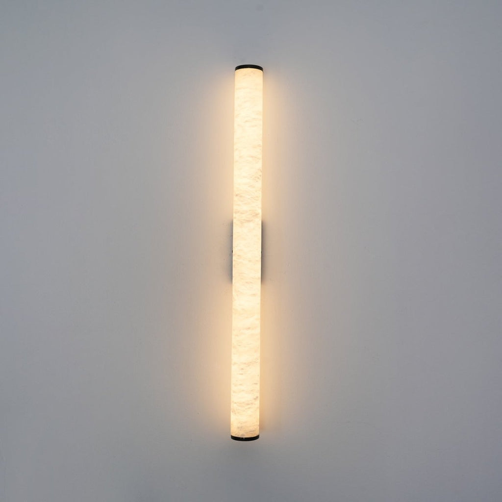 Alabaster Tube Wall Sconce, Hardwired LED Light, Modern Design