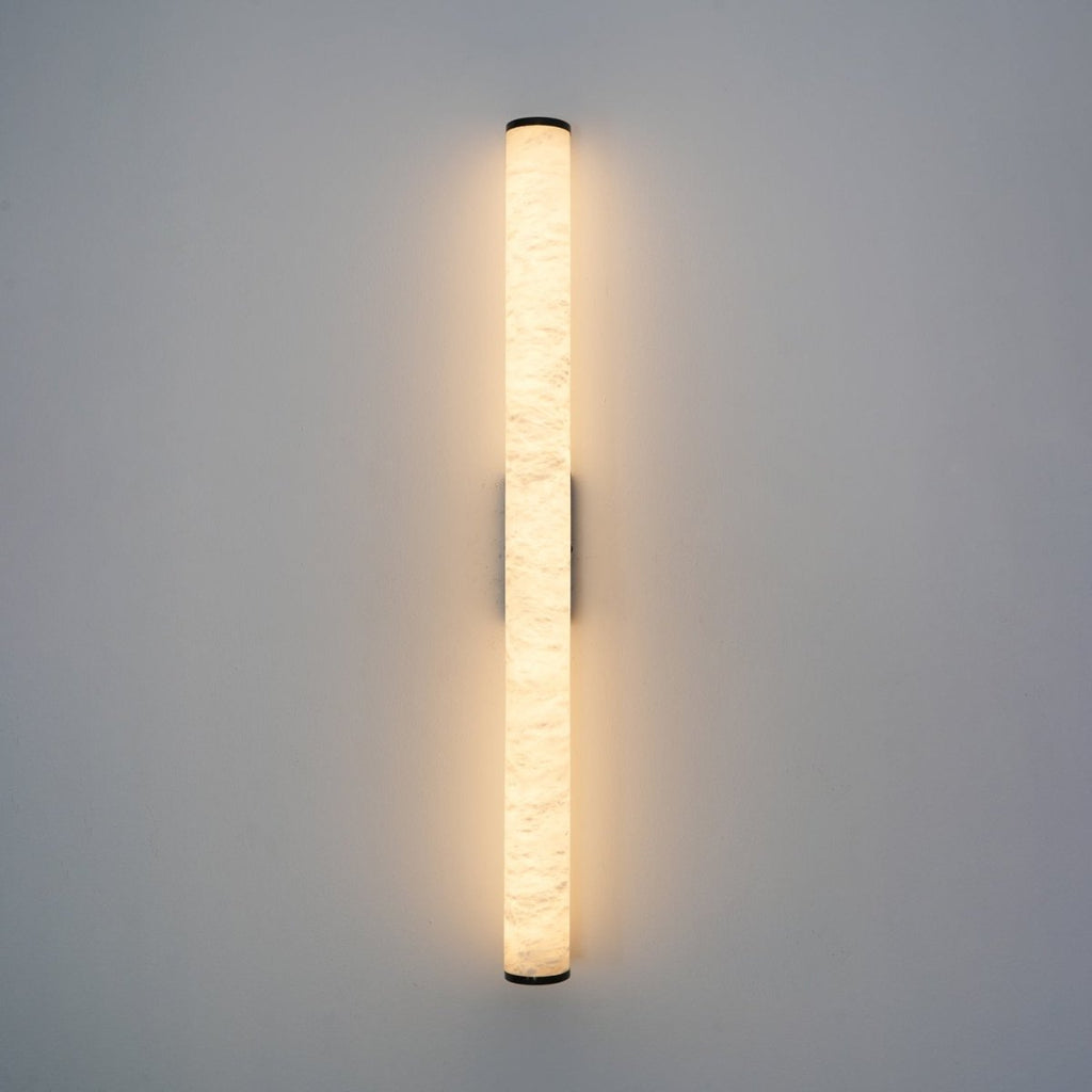 Alabaster Tube Wall Sconce, Hardwired LED Light, Modern Design
