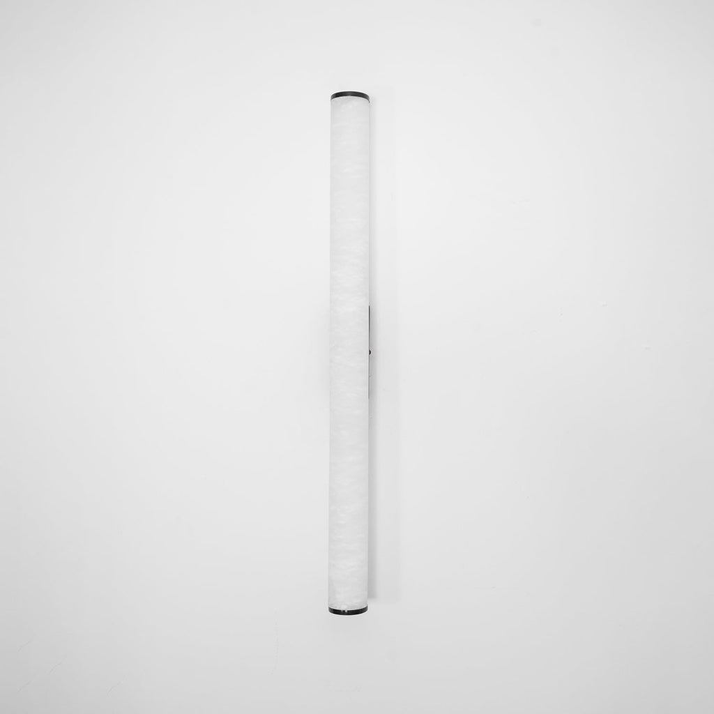 Alabaster Tube Wall Sconce, Hardwired LED Light, Modern Design
