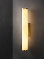 Alabaster Tube Wall Sconce, Hardwired LED Light, Modern Design