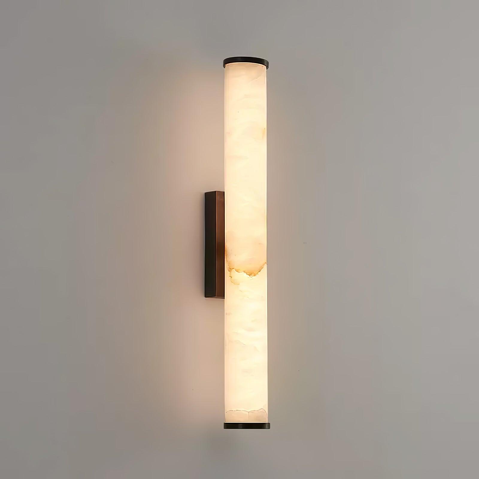 Alabaster Tube Wall Sconce, Hardwired LED Light, Modern Design