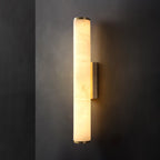 Alabaster Tube Wall Sconce, Hardwired LED Light, Modern Design