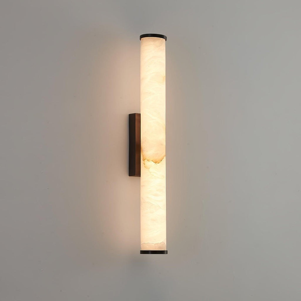 Alabaster Tube Wall Sconce, Hardwired LED Light, Modern Design