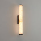 Alabaster Tube Wall Sconce, Hardwired LED Light, Modern Design