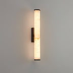 Alabaster Tube Wall Sconce, Hardwired LED Light, Modern Design