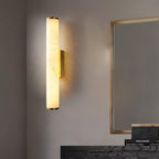 Alabaster Tube Wall Sconce, Hardwired LED Light, Modern Design
