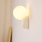 Applique murale globe en verre, base en résine, luminaire câblé G9 pour chambres