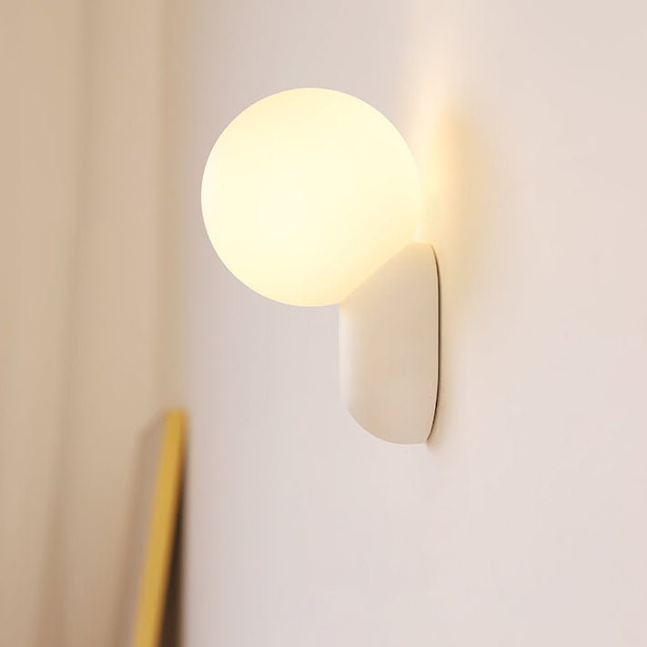 Applique murale globe en verre, base en résine, luminaire câblé G9 pour chambres